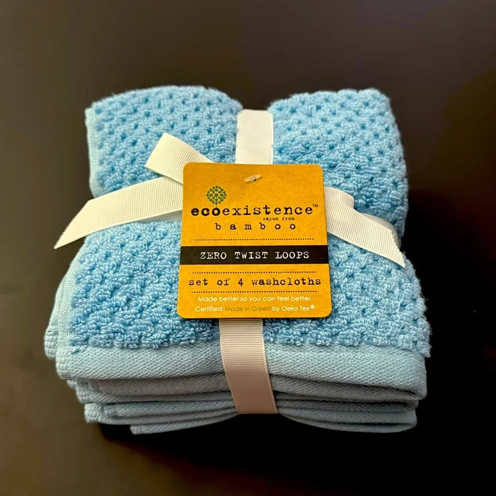 8pc ECOEXISTENCE Bamboo Zero Twist Loops Bath Towel Set - AIRBLUE